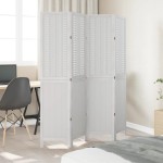vidaXL Paravan cameră 4 panouri, alb, lemn masiv paulownia vidaXL Paravan cameră 4 panouri, alb, lemn masiv paulownia