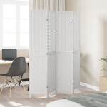 vidaXL Paravan cameră 4 panouri, alb, lemn masiv paulownia vidaXL Paravan cameră 4 panouri, alb, lemn masiv paulownia