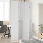 vidaXL Paravan cameră 4 panouri, alb, lemn masiv paulownia vidaXL Paravan cameră 4 panouri, alb, lemn masiv paulownia