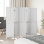 vidaXL Paravan cameră 5 panouri, alb, lemn masiv paulownia vidaXL Paravan cameră 5 panouri, alb, lemn masiv paulownia