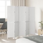 vidaXL Paravan cameră 5 panouri, alb, lemn masiv paulownia vidaXL Paravan cameră 5 panouri, alb, lemn masiv paulownia