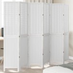 vidaXL Paravan cameră 6 panouri, alb, lemn masiv paulownia vidaXL Paravan cameră 6 panouri, alb, lemn masiv paulownia
