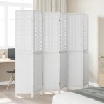 vidaXL Paravan cameră 6 panouri, alb, lemn masiv paulownia vidaXL Paravan cameră 6 panouri, alb, lemn masiv paulownia