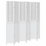 vidaXL Paravan cameră 6 panouri, alb, lemn masiv paulownia vidaXL Paravan cameră 6 panouri, alb, lemn masiv paulownia
