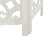 vidaXL Paravan cameră 3 panouri, alb, lemn masiv paulownia