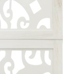 vidaXL Paravan cameră 5 panouri, alb, lemn masiv paulownia