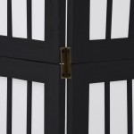 vidaXL Paravan de cameră cu 6 panouri, negru, lemn masiv paulownia