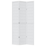 vidaXL Paravan cameră 3 panouri, alb, lemn masiv paulownia