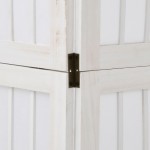 vidaXL Paravan cameră 4 panouri, alb, lemn masiv paulownia