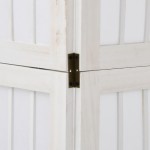 vidaXL Paravan cameră 6 panouri, alb, lemn masiv paulownia