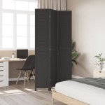 vidaXL Paravan de cameră cu 3 panouri, negru, lemn masiv paulownia vidaXL Paravan de cameră cu 3 panouri, negru, lemn masiv paulownia