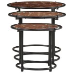 vidaXL Mese suprapuse, 3 buc., lemn masiv reciclat