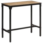 vidaXL Masă de bar, 110x55x107 cm, lemn masiv de mango nefinisat vidaXL Masă de bar, 110x55x107 cm, lemn masiv de mango nefinisat