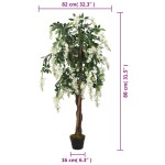 vidaXL Arbore artificial wisteria 560 frunze 80 cm verde și alb vidaXL Arbore artificial wisteria 560 frunze 80 cm verde și alb