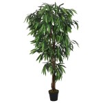 vidaXL Arbore de mango artificial 300 de frunze 80 cm verde vidaXL Arbore de mango artificial 300 de frunze 80 cm verde