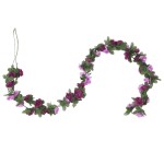 vidaXL Ghirlande de flori de Crăciun, 6 buc., violet deschis, 250 cm vidaXL Ghirlande de flori de Crăciun, 6 buc., violet deschis, 250 cm