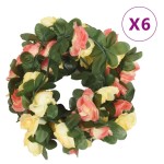 vidaXL Ghirlande flori de Crăciun, 6 buc., roșu apus de soare, 250 cm vidaXL Ghirlande flori de Crăciun, 6 buc., roșu apus de soare, 250 cm