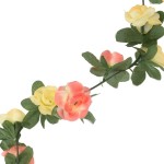 vidaXL Ghirlande flori de Crăciun, 6 buc., roșu apus de soare, 250 cm vidaXL Ghirlande flori de Crăciun, 6 buc., roșu apus de soare, 250 cm