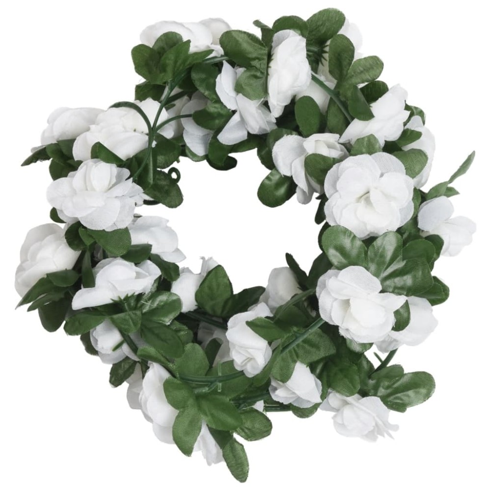 vidaXL Ghirlande de flori de Crăciun, 6 buc., alb de primăvară, 250 cm