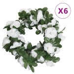 vidaXL Ghirlande de flori de Crăciun, 6 buc., alb de primăvară, 250 cm vidaXL Ghirlande de flori de Crăciun, 6 buc., alb de primăvară, 250 cm