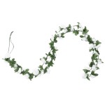 vidaXL Ghirlande de flori de Crăciun, 6 buc., alb de primăvară, 250 cm vidaXL Ghirlande de flori de Crăciun, 6 buc., alb de primăvară, 250 cm