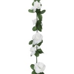 vidaXL Ghirlande de flori de Crăciun, 6 buc., alb de primăvară, 250 cm vidaXL Ghirlande de flori de Crăciun, 6 buc., alb de primăvară, 250 cm