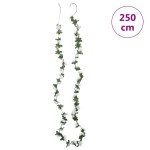 vidaXL Ghirlande de flori de Crăciun, 6 buc., alb de primăvară, 250 cm vidaXL Ghirlande de flori de Crăciun, 6 buc., alb de primăvară, 250 cm