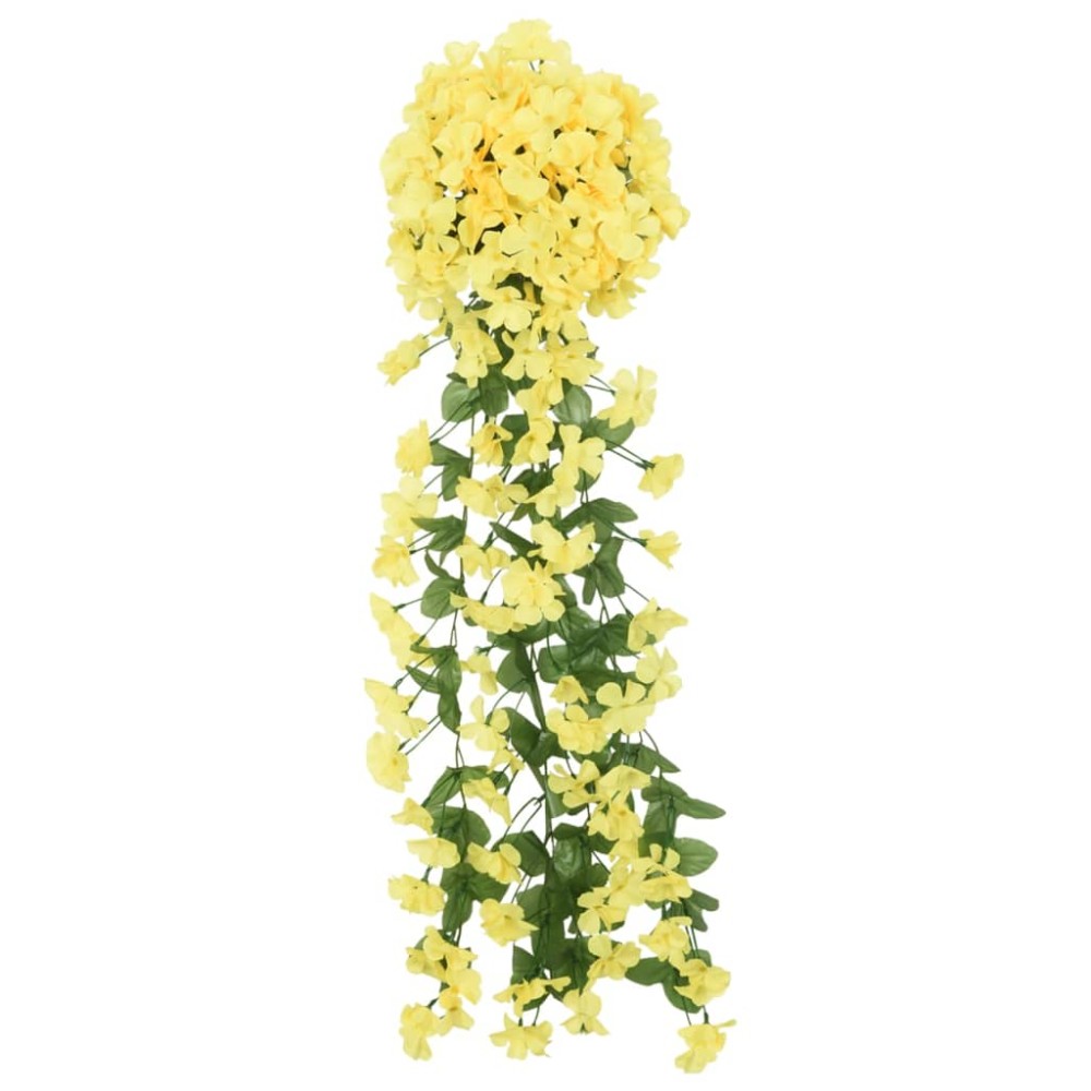 vidaXL Ghirlande de flori de Crăciun, 3 buc., galben, 85 cm