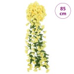 vidaXL Ghirlande de flori de Crăciun, 3 buc., galben, 85 cm vidaXL Ghirlande de flori de Crăciun, 3 buc., galben, 85 cm