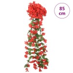 vidaXL Ghirlande de flori de Crăciun, 3 buc., roșu, 85 cm vidaXL Ghirlande de flori de Crăciun, 3 buc., roșu, 85 cm