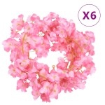 vidaXL Ghirlande de flori de Crăciun, 6 buc., roz închis, 180 cm vidaXL Ghirlande de flori de Crăciun, 6 buc., roz închis, 180 cm