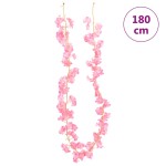 vidaXL Ghirlande de flori de Crăciun, 6 buc., roz închis, 180 cm vidaXL Ghirlande de flori de Crăciun, 6 buc., roz închis, 180 cm