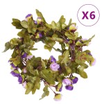 vidaXL Ghirlande de flori de Crăciun, 6 buc., violet deschis, 215 cm vidaXL Ghirlande de flori de Crăciun, 6 buc., violet deschis, 215 cm