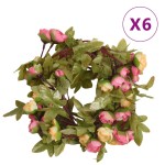 vidaXL Ghirlande de flori de Crăciun, 6 buc., roz, 215 cm vidaXL Ghirlande de flori de Crăciun, 6 buc., roz, 215 cm