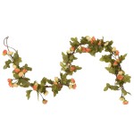 vidaXL Ghirlande de flori de Crăciun, 6 buc., roșu apus soare, 215 cm vidaXL Ghirlande de flori de Crăciun, 6 buc., roșu apus soare, 215 cm