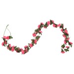 vidaXL Ghirlande de flori de Crăciun, 6 buc., roz roșu, 240 cm vidaXL Ghirlande de flori de Crăciun, 6 buc., roz roșu, 240 cm