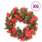 vidaXL Ghirlande de flori de Crăciun, 6 buc., roșu, 240 cm vidaXL Ghirlande de flori de Crăciun, 6 buc., roșu, 240 cm