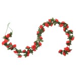 vidaXL Ghirlande de flori de Crăciun, 6 buc., roșu, 240 cm vidaXL Ghirlande de flori de Crăciun, 6 buc., roșu, 240 cm