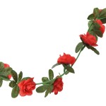 vidaXL Ghirlande de flori de Crăciun, 6 buc., roșu, 240 cm vidaXL Ghirlande de flori de Crăciun, 6 buc., roșu, 240 cm
