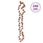 vidaXL Ghirlande de flori de Crăciun, 6 buc., roșu, 240 cm vidaXL Ghirlande de flori de Crăciun, 6 buc., roșu, 240 cm