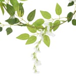 vidaXL Ghirlande de flori de Crăciun, 6 buc., alb, 200 cm vidaXL Ghirlande de flori de Crăciun, 6 buc., alb, 200 cm
