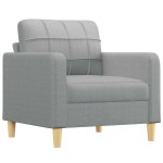vidaXL Fotoliu canapea, gri deschis, 60 cm, material textil