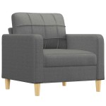 vidaXL Fotoliu canapea, gri închis, 60 cm, material textil