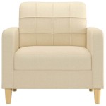 vidaXL Fotoliu canapea, crem, 60 cm, material textil