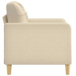vidaXL Fotoliu canapea, crem, 60 cm, material textil