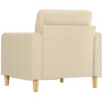 vidaXL Fotoliu canapea, crem, 60 cm, material textil