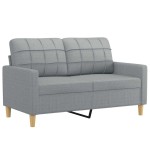 vidaXL Canapea cu 2 locuri, gri deschis, 120 cm, material textil