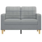 vidaXL Canapea cu 2 locuri, gri deschis, 120 cm, material textil
