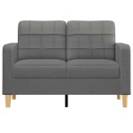 vidaXL Canapea cu 2 locuri, gri închis, 120 cm, material textil