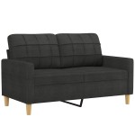 vidaXL Canapea cu 2 locuri, negru, 120 cm, material textil vidaXL Canapea cu 2 locuri, negru, 120 cm, material textil